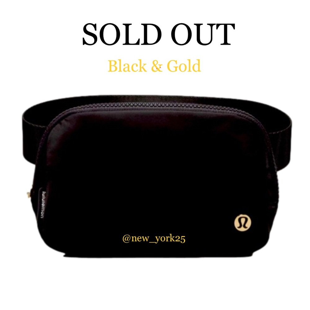 🖤NWT Lululemon Black & Gold Hardware Everywhere Belt Bag 1L